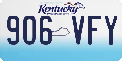 KY license plate 906VFY