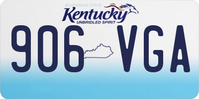 KY license plate 906VGA