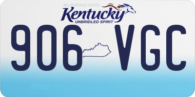 KY license plate 906VGC
