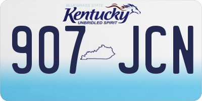 KY license plate 907JCN