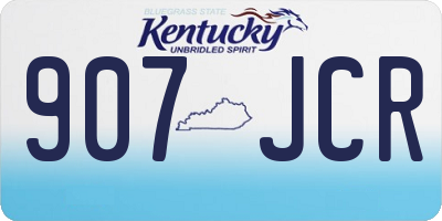 KY license plate 907JCR