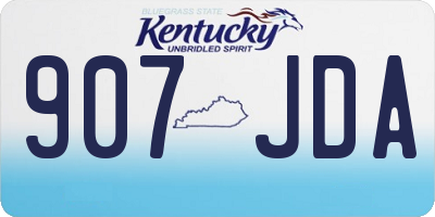 KY license plate 907JDA