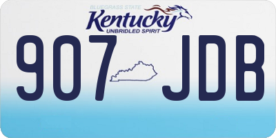 KY license plate 907JDB