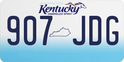 KY license plate 907JDG