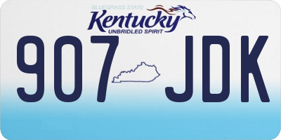 KY license plate 907JDK