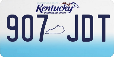 KY license plate 907JDT