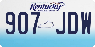 KY license plate 907JDW