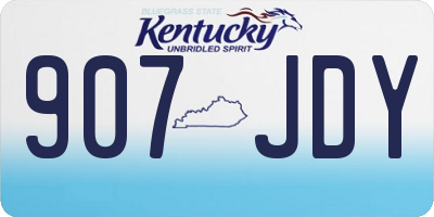 KY license plate 907JDY