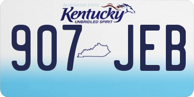 KY license plate 907JEB