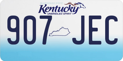 KY license plate 907JEC