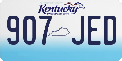 KY license plate 907JED