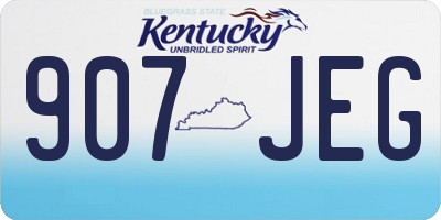 KY license plate 907JEG