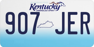 KY license plate 907JER