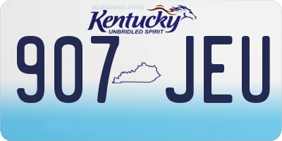 KY license plate 907JEU