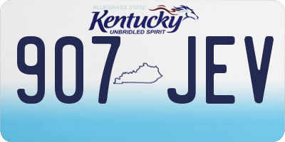 KY license plate 907JEV