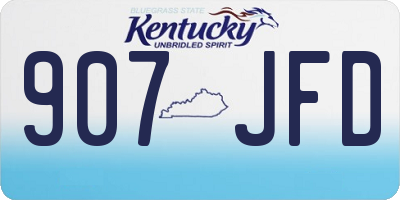 KY license plate 907JFD