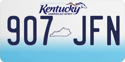 KY license plate 907JFN
