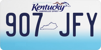 KY license plate 907JFY
