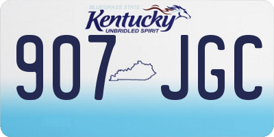 KY license plate 907JGC
