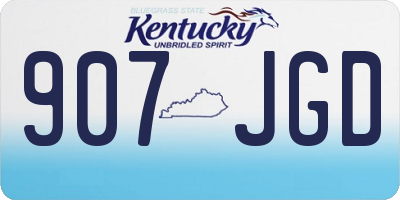 KY license plate 907JGD