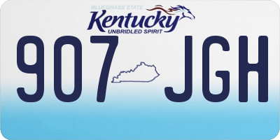 KY license plate 907JGH