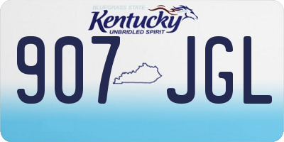 KY license plate 907JGL