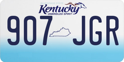 KY license plate 907JGR