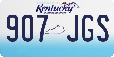KY license plate 907JGS