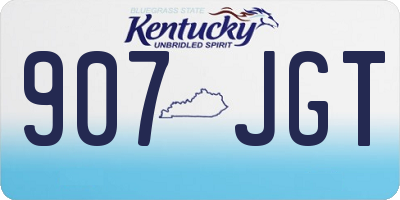 KY license plate 907JGT