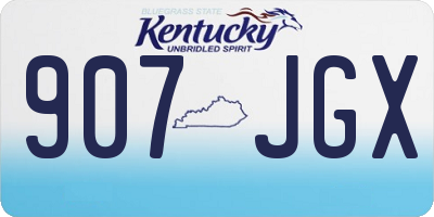 KY license plate 907JGX