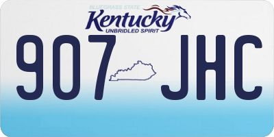 KY license plate 907JHC