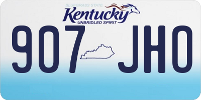 KY license plate 907JHO