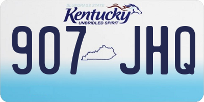 KY license plate 907JHQ