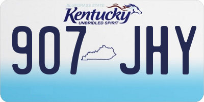 KY license plate 907JHY