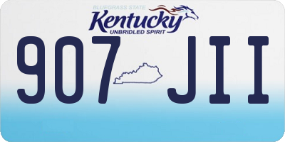 KY license plate 907JII