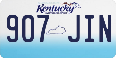 KY license plate 907JIN