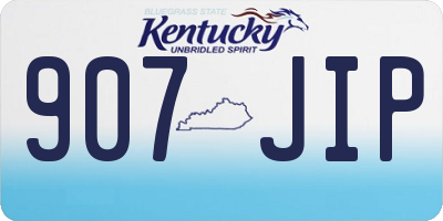 KY license plate 907JIP