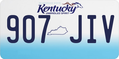 KY license plate 907JIV