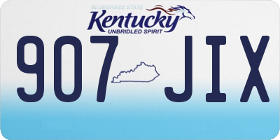 KY license plate 907JIX