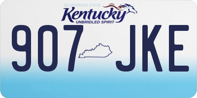 KY license plate 907JKE