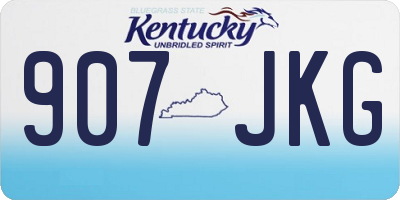 KY license plate 907JKG