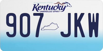 KY license plate 907JKW