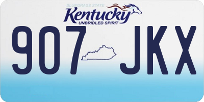KY license plate 907JKX