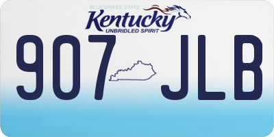 KY license plate 907JLB