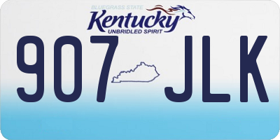 KY license plate 907JLK