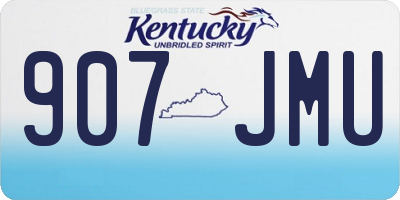 KY license plate 907JMU