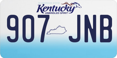 KY license plate 907JNB