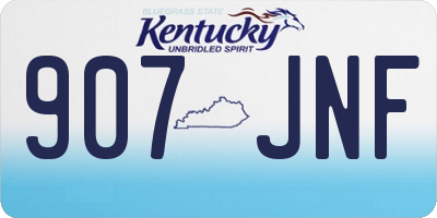 KY license plate 907JNF