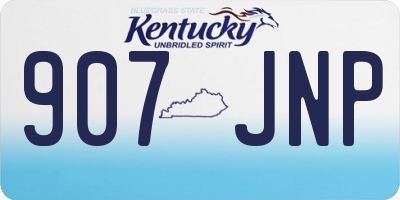 KY license plate 907JNP
