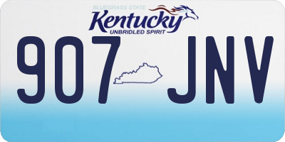 KY license plate 907JNV